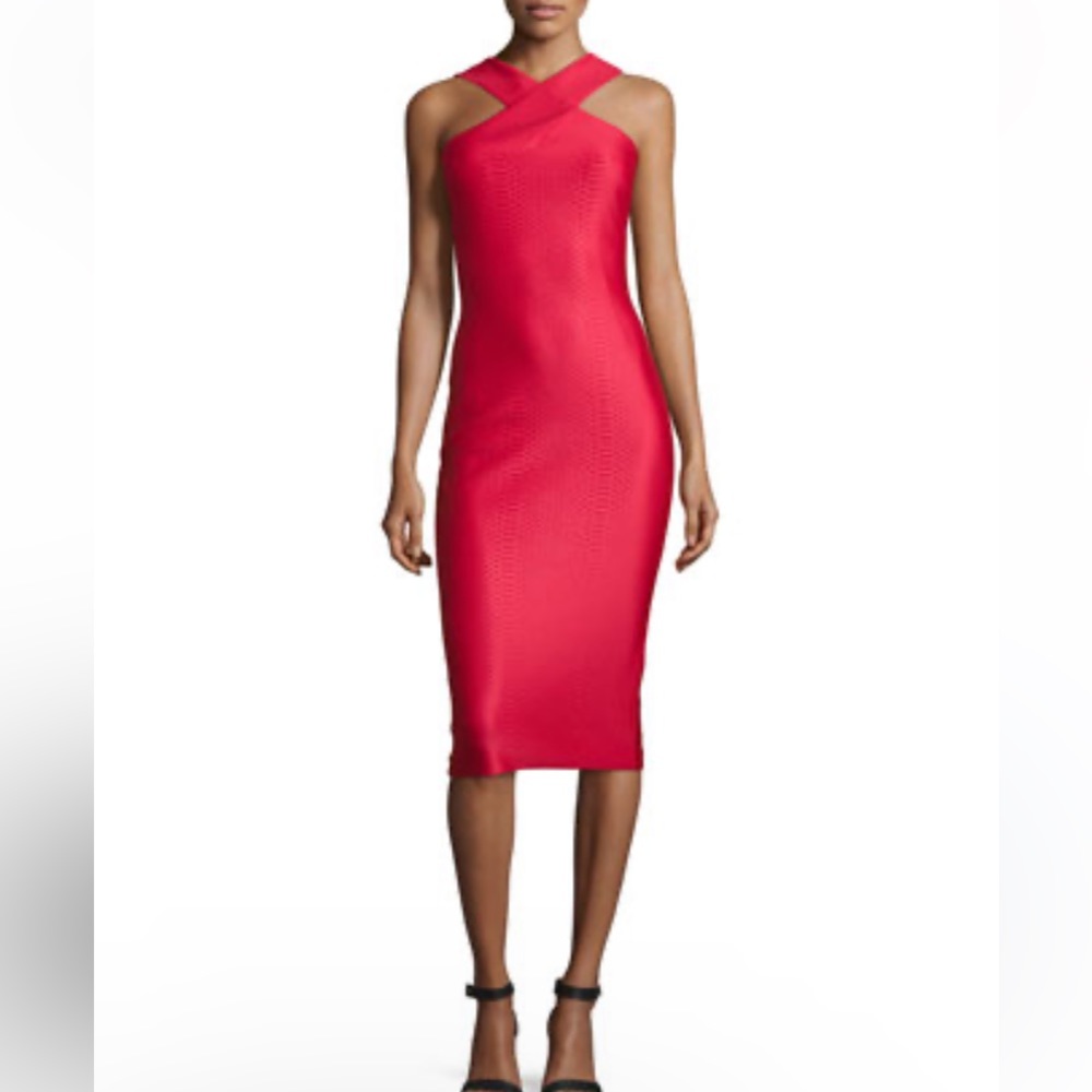 Ted Baker | Erskine Snake Embossed Sheath Dress in Red
